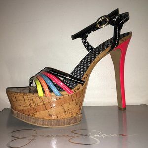 Jessica Simpson multi-color strappy sandals